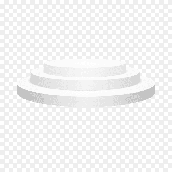 Round white podium illustration on transparent background PNG