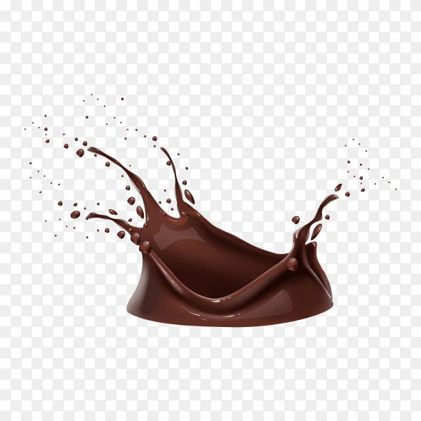 Splashing liquid chocolate on transparent background PNG
