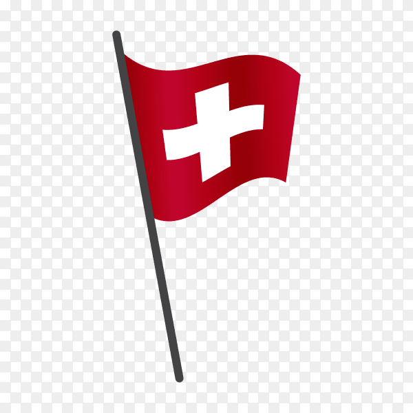 Switzerland flag isolated on transparent background PNG
