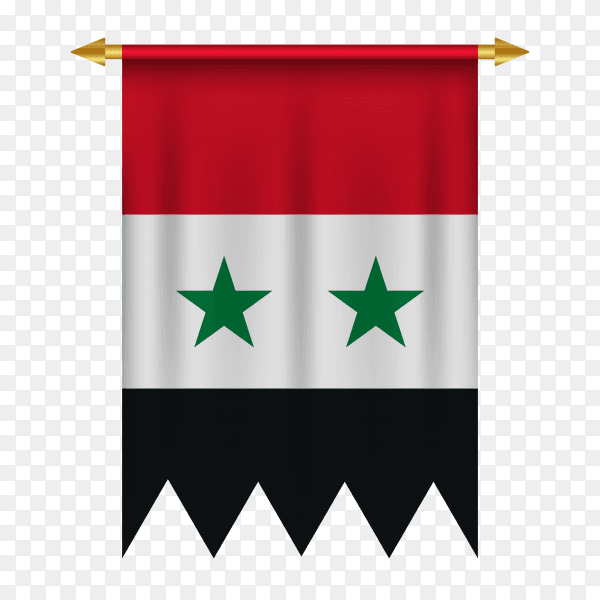 Syria pennant in flat design on transparent background PNG