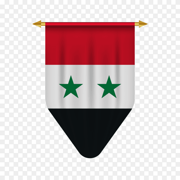 Syria pennant isolated on transparent background PNG