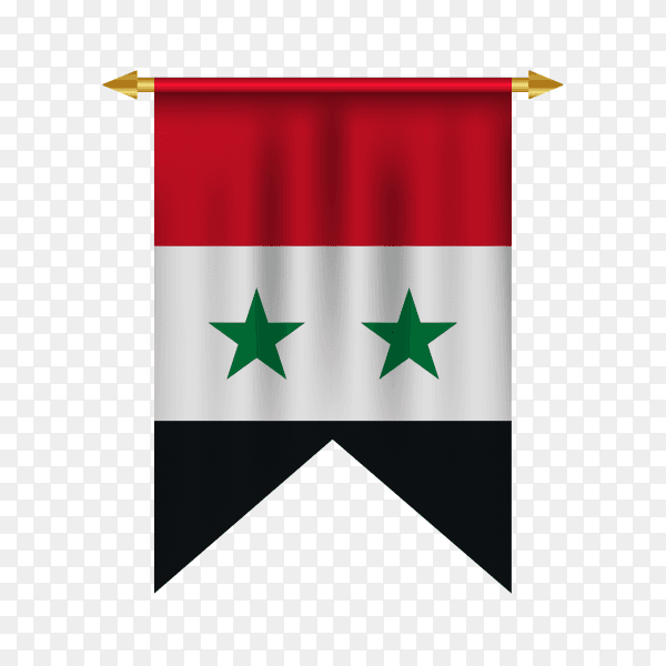 Syria pennant on transparent background PNG
