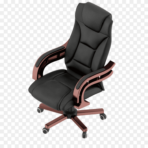 The black office chair on transparent background PNG