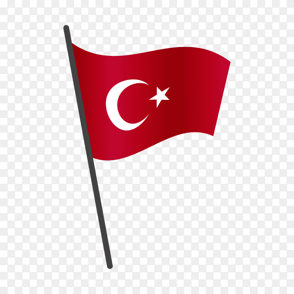 Turkish flag isolated on transparent background PNG