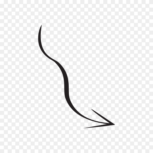 Abstract black hand drawn arrow Clipart PNG