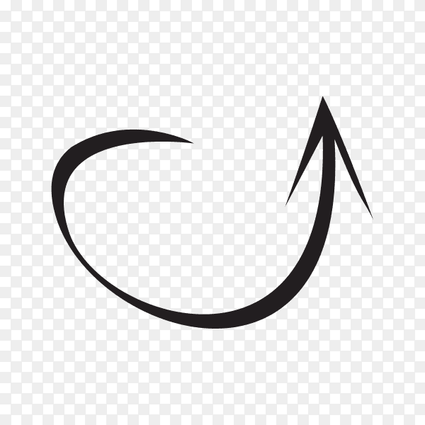 Abstract black hand drawn arrow illustration premium vector PNG