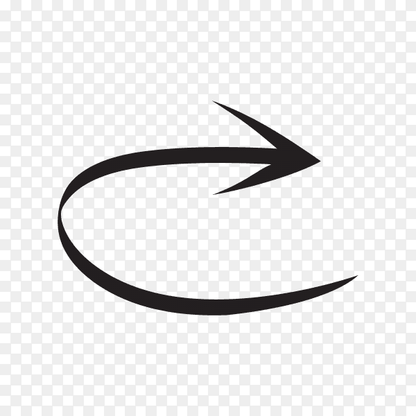 Abstract black hand drawn arrow premium vector PNG
