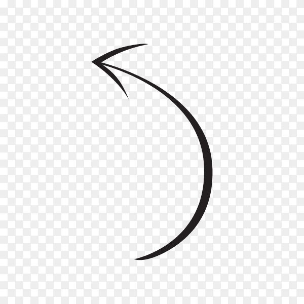 Abstract black hand drawn arrow vector PNG