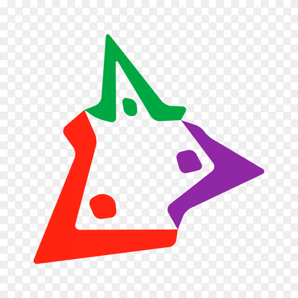 Abstract colorful logo design template on transparent background PNG
