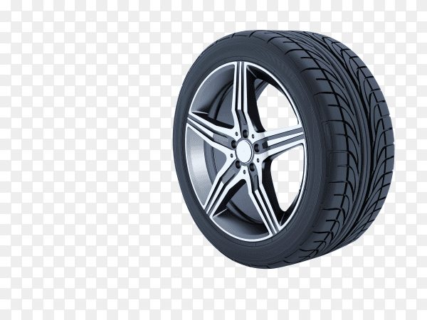 Aluminum wheel car tire style on transparent background PNG