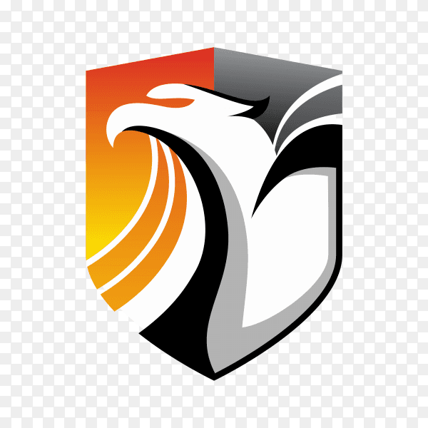 Animal with shield logo template on transparent background PNG