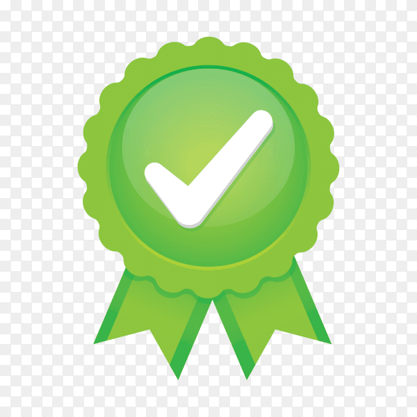 Approved medal isolated on transparent background PNG