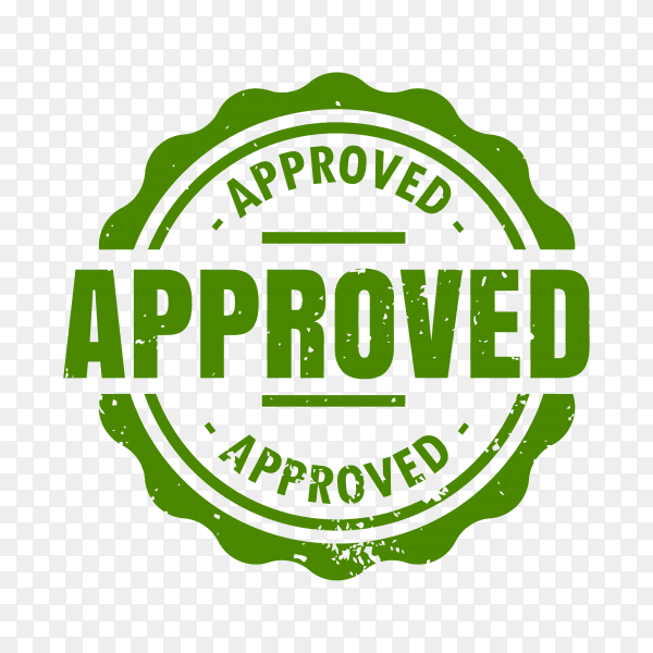 Approved rubber stamp on transparent background PNG