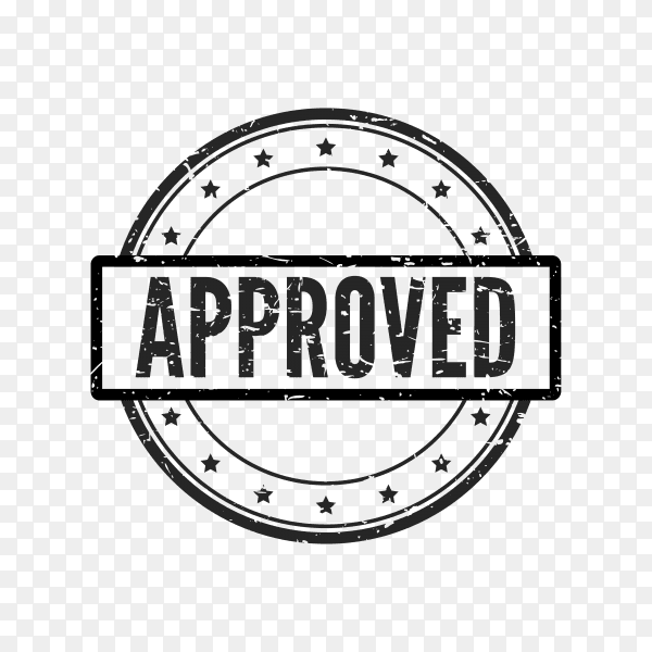 Approved stamp illustration premium vector PNG