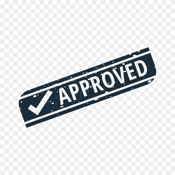 Approved stamp on transparent background PNG