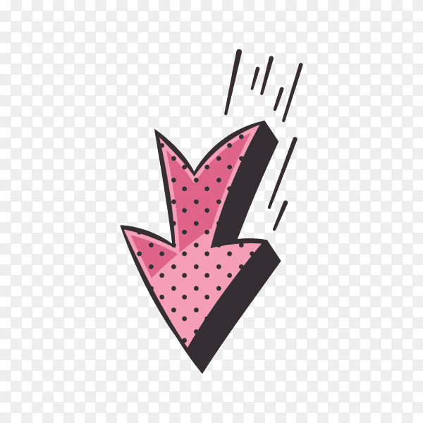 Arrow and lightning flash comic book and doodle style premium vector PNG
