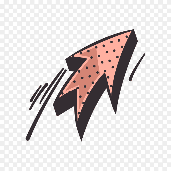 Arrow and lightning flash isolated on transparent PNG