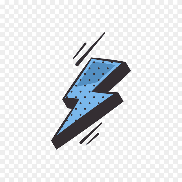 Arrow and lightning flash isolated premium vector PNG