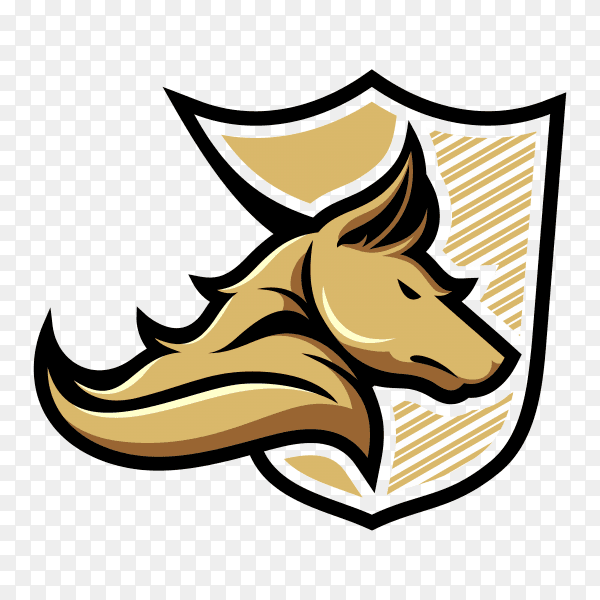 Bear with shield logo design on transparent background PNG