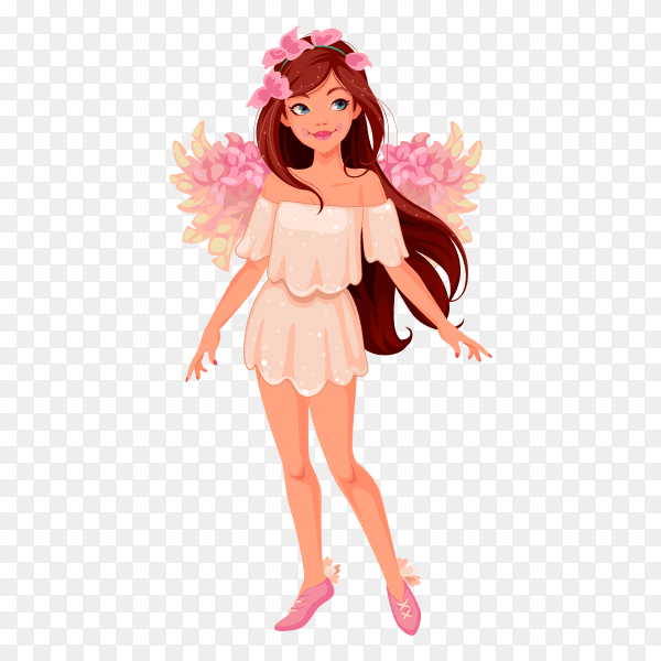 Beautiful angel illustration on transparent background PNG