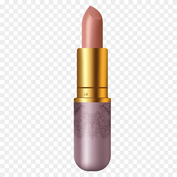 Beautiful lipstick in purple tube on transparent background PNG