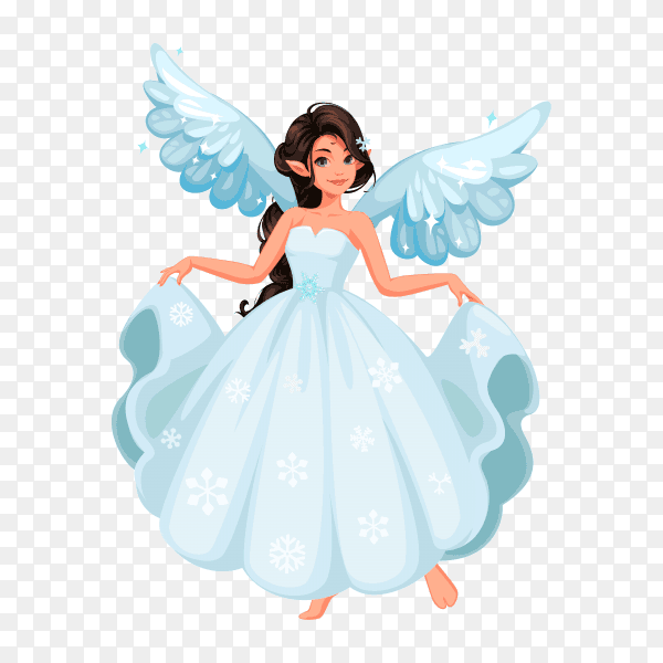 Beautiful snow fairy on transparent background PNG