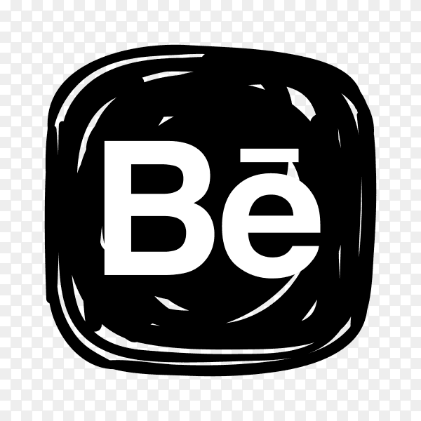 Behance icon in black color on transparent background PNG