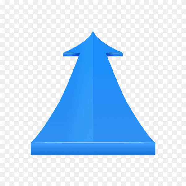 Blue arrow direction on transparent background PNG