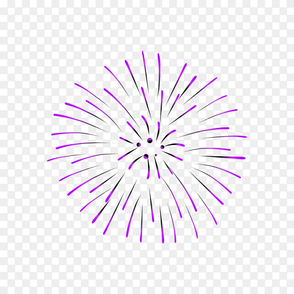 Brightly Colorful Firework on transparent background PNG
