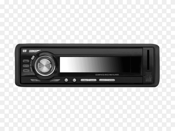 Car audio player isolated on transparent background PNG