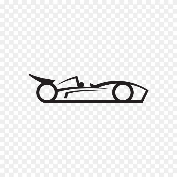 Car concept with black silhouette on transparent background PNG