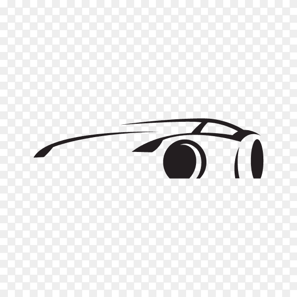 Car concept with black silhouette premium vector PNG