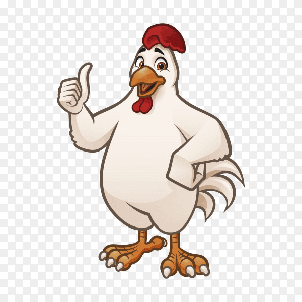 Cartoon chicken illustration on transparent background PNG