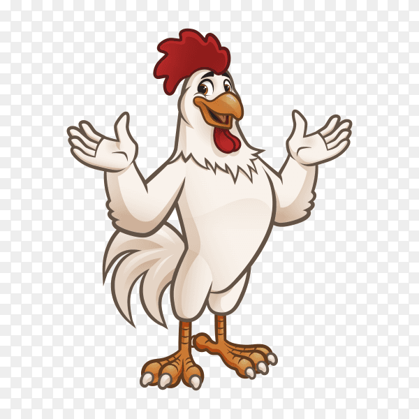 Cartoon rooster isolated on transparent background PNG