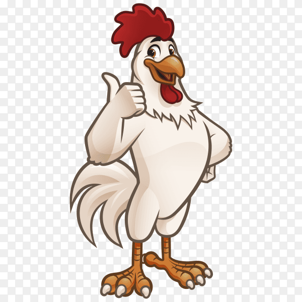 Cartoon rooster illustration on transparent background PNG