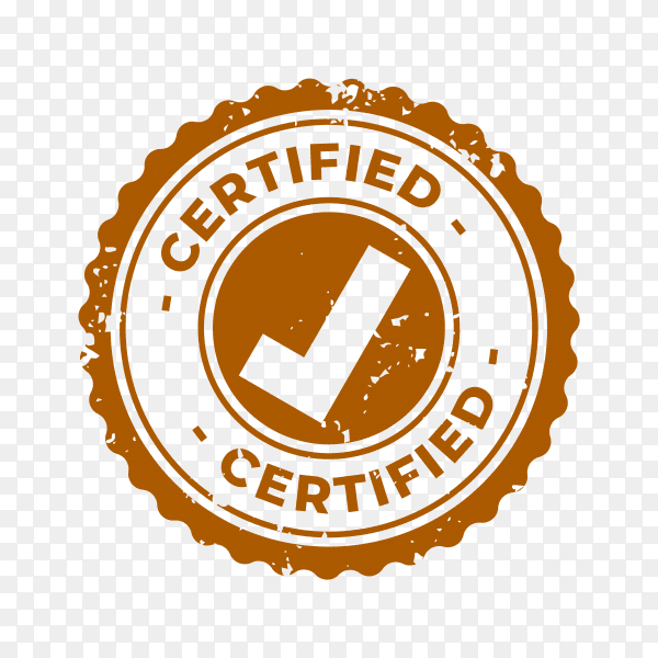 Certified and approved rubber stamp premium vector PNG