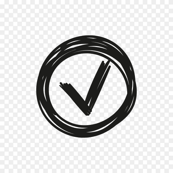 Check Mark Icon in Circle on transparent background PNG