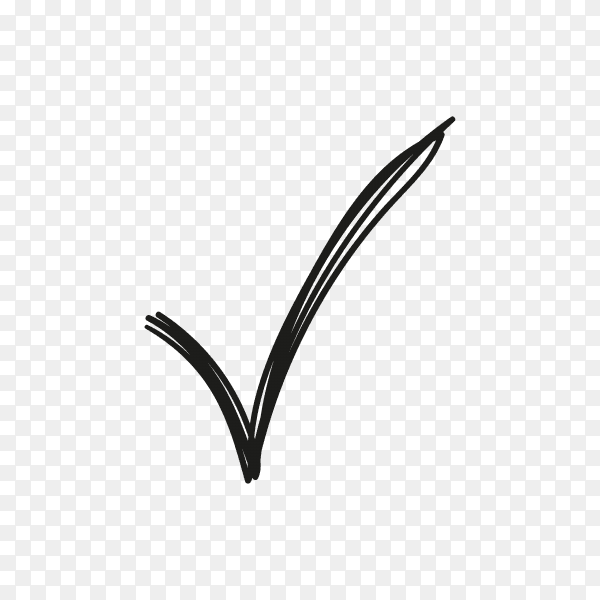 Check mark icon on transparent background PNG