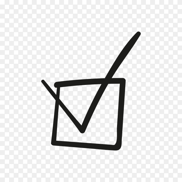 Check mark or tick sign in box on transparent background PNG