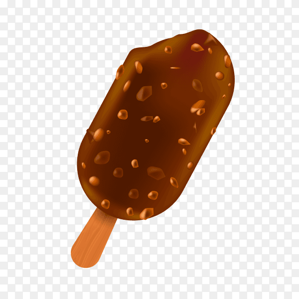 Chocolate ice cream stick on transparent background PNG