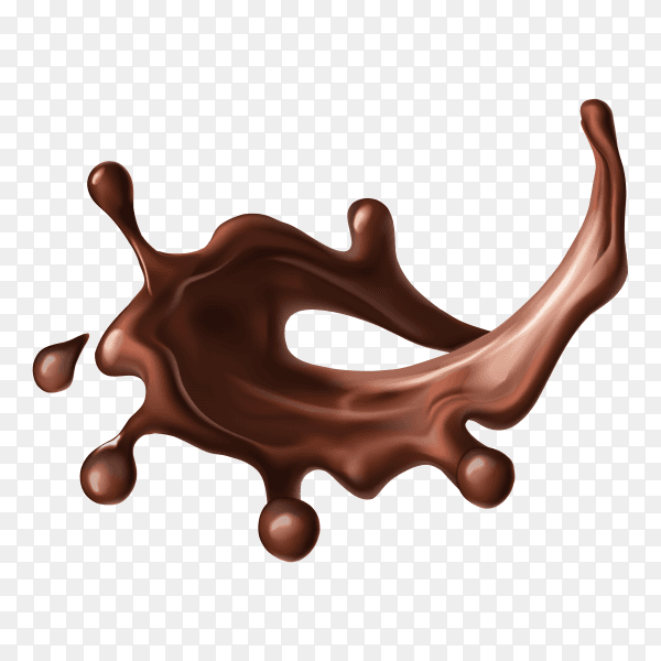 Chocolate splash with droplets on transparent background PNG