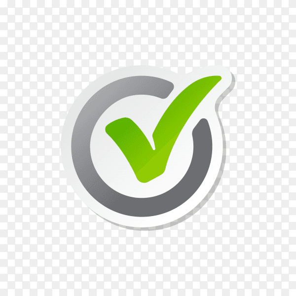 Circle tick mark approved Icon Illustration. Checkmark icon on transparent background PNG