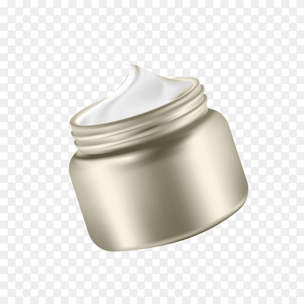 Close up of beauty cream container on transparent background PNG
