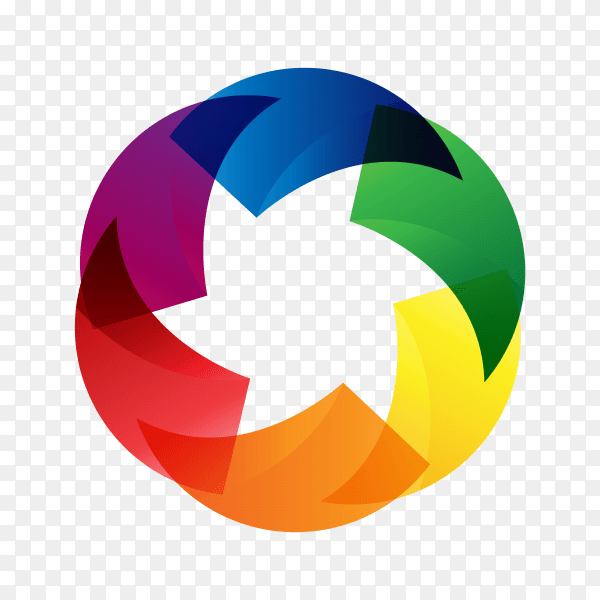 Colorful circle logo design illustration on transparent background PNG