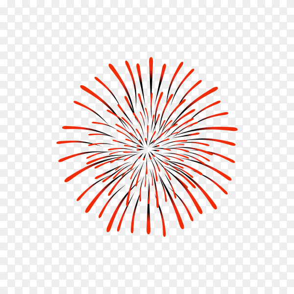 Colorful firework illustration on transparent background PNG