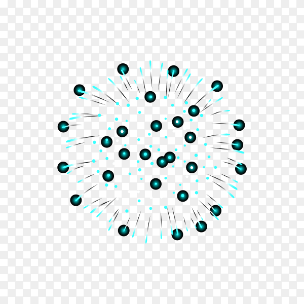 Colorful fireworks illustration on transparent background PNG