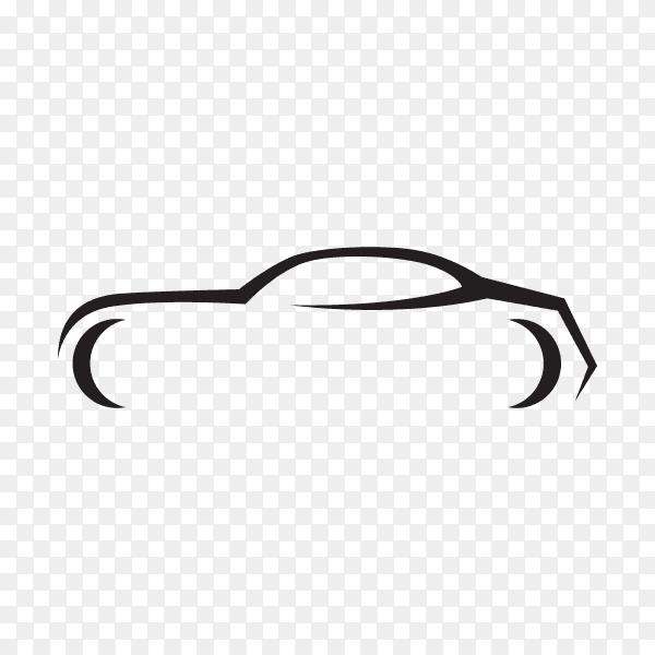 Concept black car silhouette on transparent background PNG