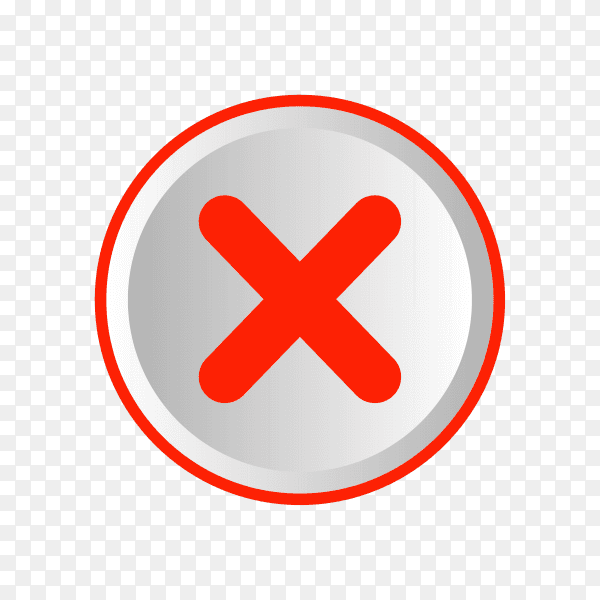 Cross mark sign premium vector PNG