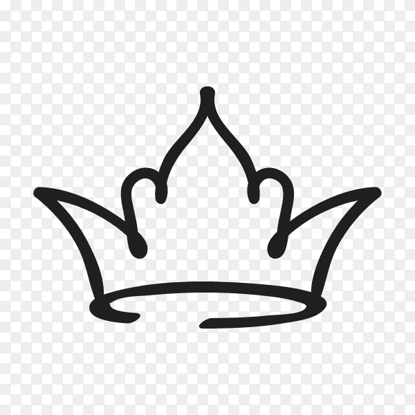Crown Hand drawn logo graffiti icon on transparent background PNG