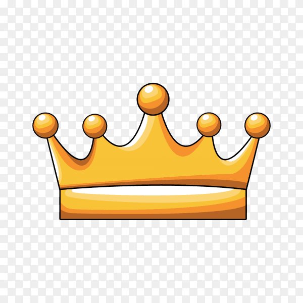 Crown golden royal symbol on transparent background PNG